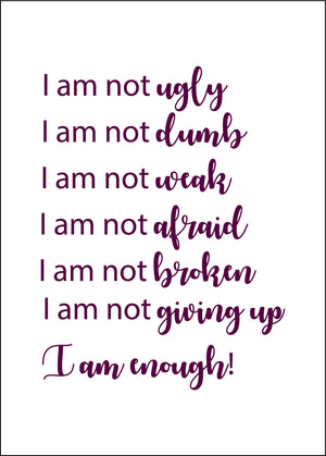 Open image in slideshow, I Am Enough Wall Decal
